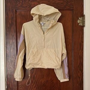 JoyLab Beige and Purple Hooded Utility Jacket